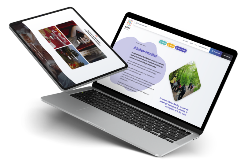 Déclinaisons responsive du site internet pour le centre social Colibri de Villars les dombes dans l'ain