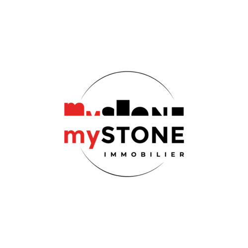 Logo mystone immobilier créé par l'agence emergence graphique