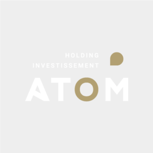 Création graphique logo pour Atom, société spécialisée dans secteur de l'investissement financier